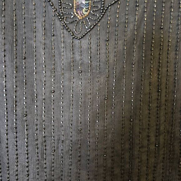Niks Touch silk sequined & beaded black jacket. Size L. NWT. - Picture 4 of 5